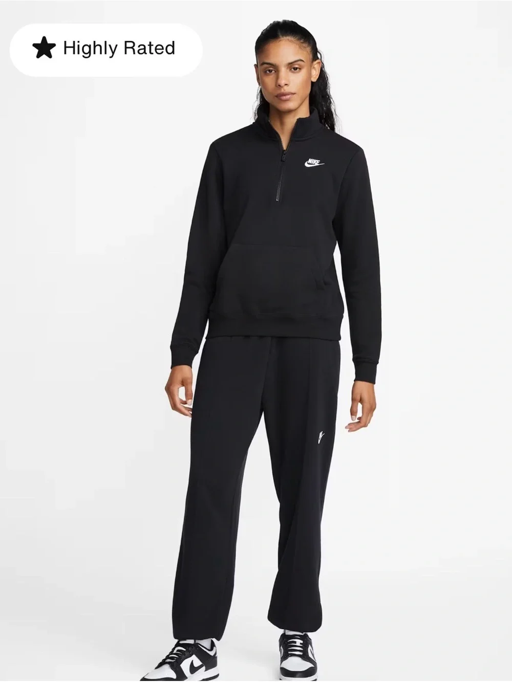 Nike Black Women's Half-Zip Pullover Sweatshirt